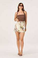 Load image into Gallery viewer, Lorelai Mini Skirt in White Multi Floral
