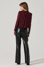 Load image into Gallery viewer, Balsa Mock Neck Rhinestone Top in Wine
