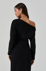 Load image into Gallery viewer, Kana Off Shoulder Asymmetric Top in Black
