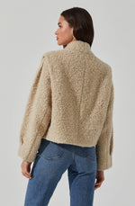 Load image into Gallery viewer, Nona Boxy Collarless Jacket in Oatmeal
