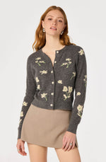 Load image into Gallery viewer, Joy Cardigan in Charcoal Floral
