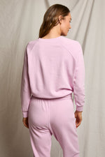 Load image into Gallery viewer, Alexi French Terry Raglan Crew Sweatshirt in Sugar Pink
