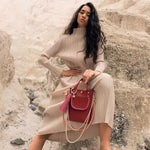 Load image into Gallery viewer, Ame Calf Leather Bag in Tan Lime
