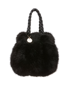 Mini Faux Fur Purse in Black