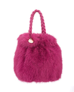 Mini Faux Fur Purse in Fuchsia