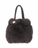 Load image into Gallery viewer, Mini Faux Fur Purse in Dark Grey
