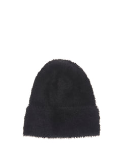 Super Fuzzy Solid Beanie in Black