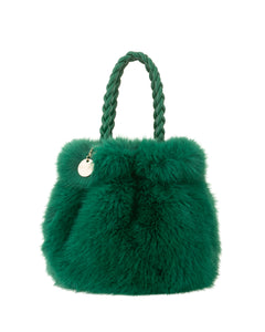 Mini Faux Fur Purse in Green