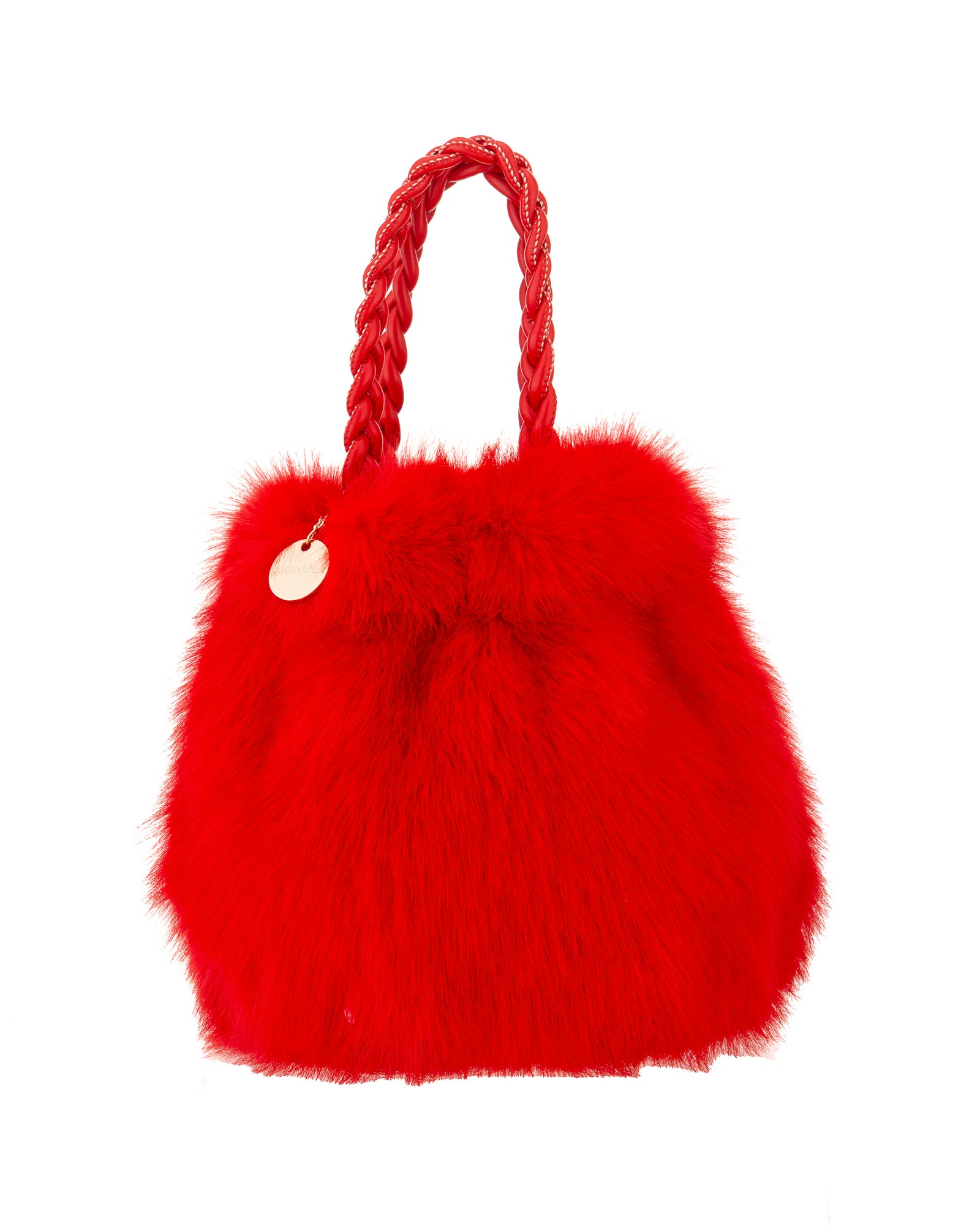 Mini Faux Fur Purse in Red