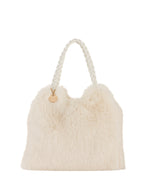 Load image into Gallery viewer, Faux Fur Purse with Braided Handle in Panna
