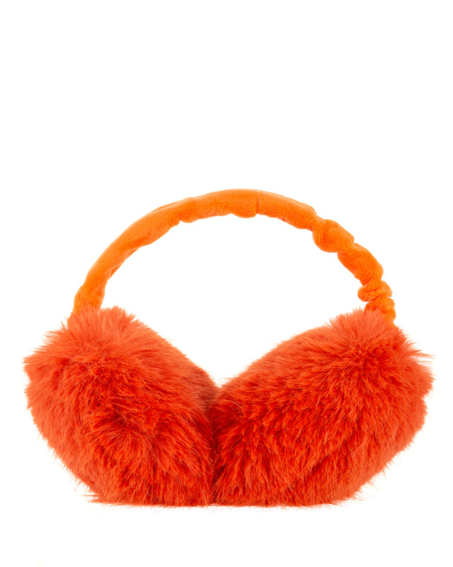 Faux Fur Earmuffs in Orange