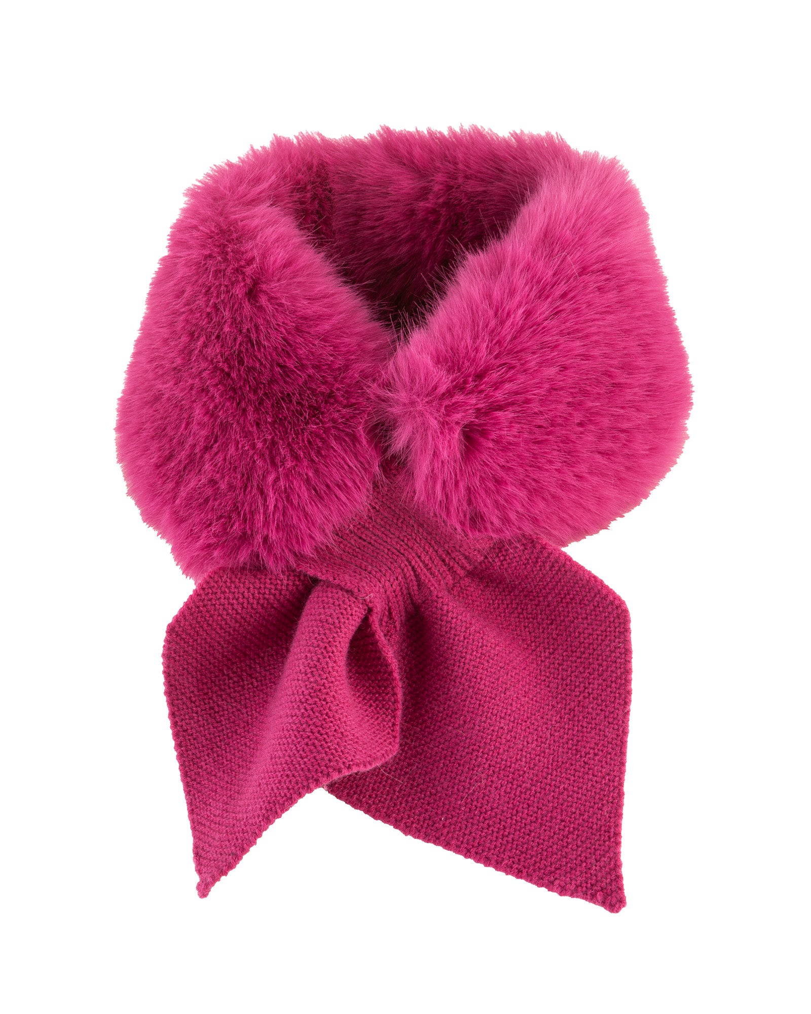 Neck Stole with Knit Closure in Fuschia