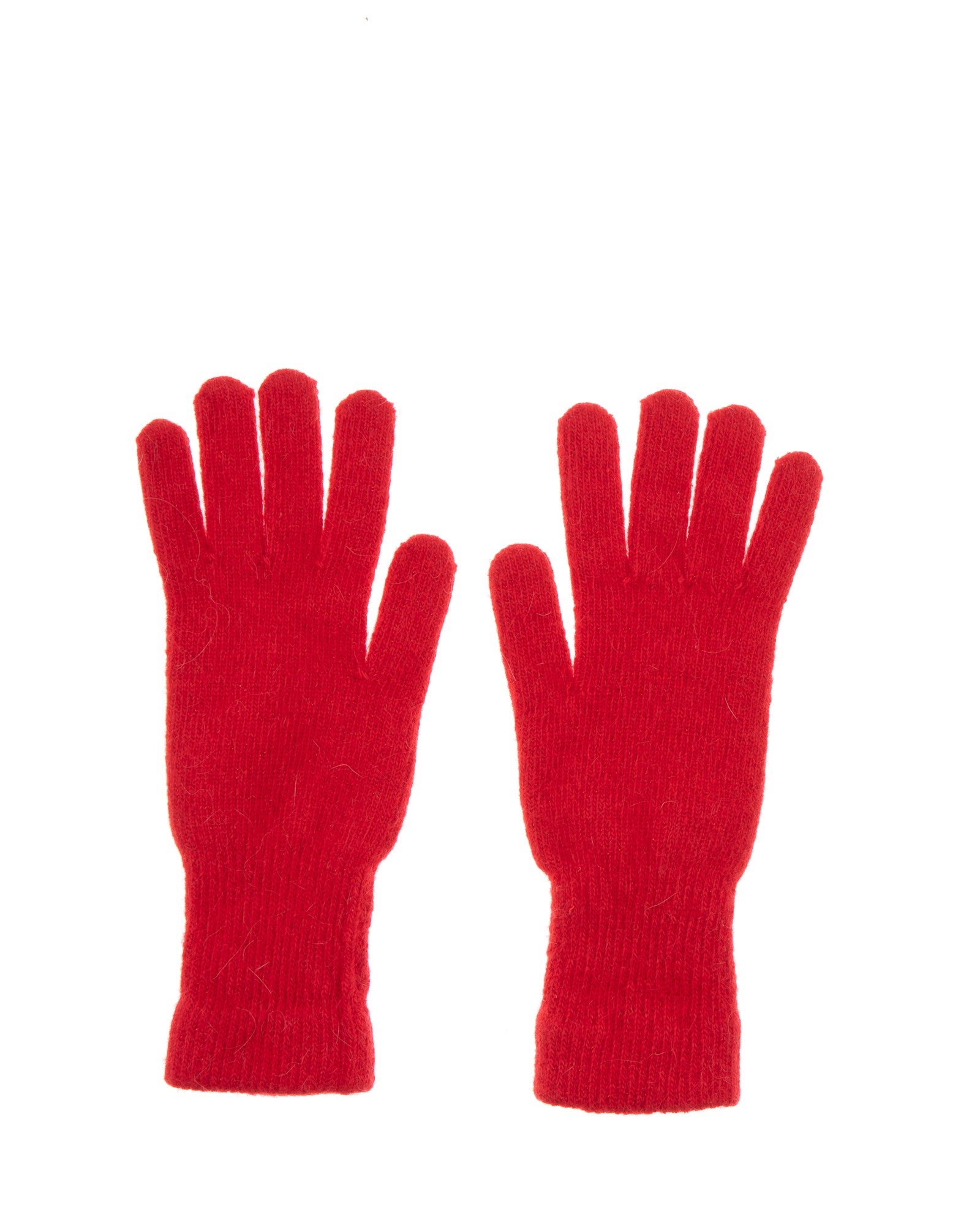 Classic Knit Glove with Tonal Lurex in Red