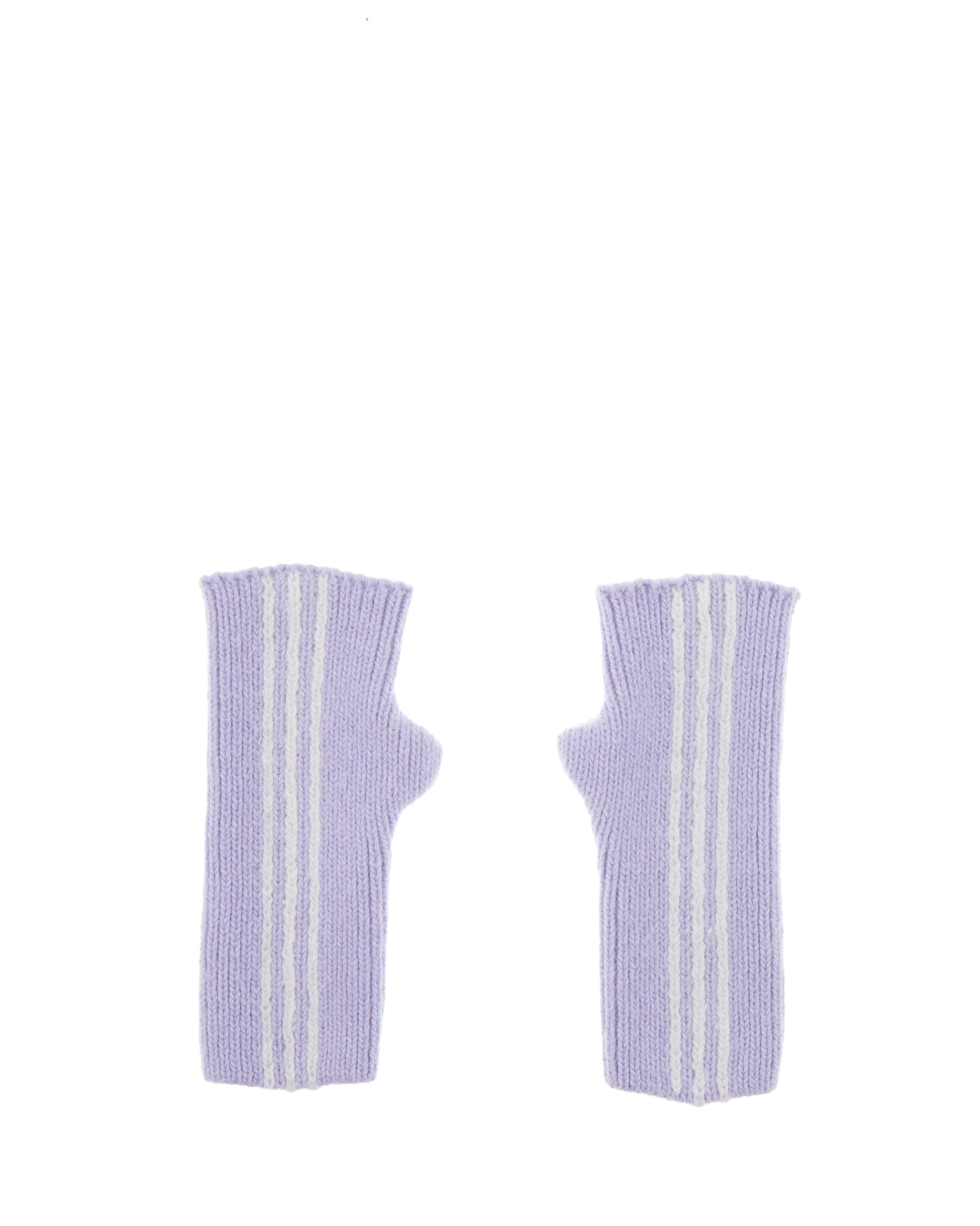 Fingerless Gloves with Stripes in Purple