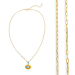 Load image into Gallery viewer, Enamel Eye Necklace in Gold/Blue
