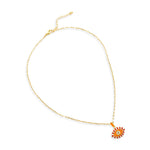 Load image into Gallery viewer, Enamel Eye Necklace in Gold/Orange
