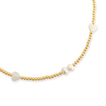 Load image into Gallery viewer, Gold Plated Beaded Mother of Pearl Heart &amp; Pearl Necklace
