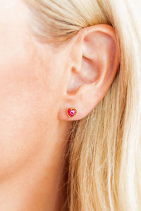 Screwback Stud Earrings in Hot Pink Tara