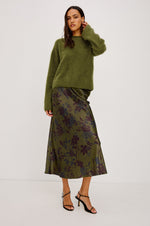 Load image into Gallery viewer, Anya Skirt in Olive Dahlia

