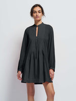 Load image into Gallery viewer, Ariana Pintuck Dress in Jet Black
