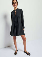 Load image into Gallery viewer, Ariana Pintuck Dress in Jet Black
