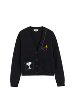 Load image into Gallery viewer, Snoopy Pocket Cardigan in Black
