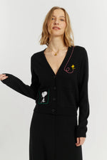 Load image into Gallery viewer, Snoopy Pocket Cardigan in Black
