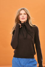 Load image into Gallery viewer, Distressed Triangle Cashmere Scarf in Pluto
