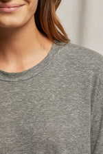 Load image into Gallery viewer, Axel Long Sleeve Boxy Crew Tee in Heather Grey
