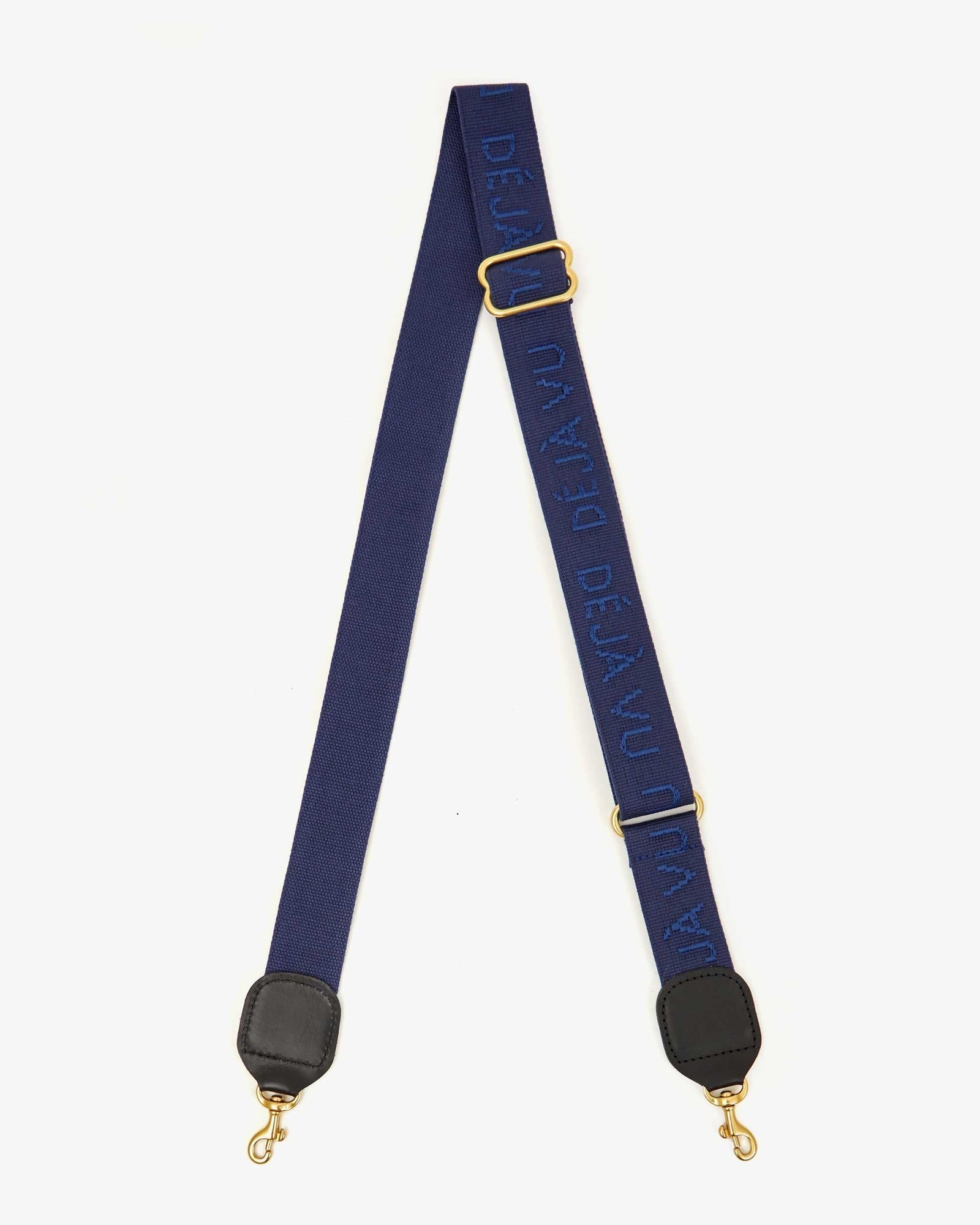 Adjustable Crossbody Strap in Navy Blue w/ Tonal Déjà Vu