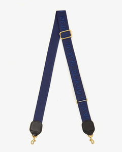 Adjustable Crossbody Strap in Navy Blue w/ Tonal Déjà Vu
