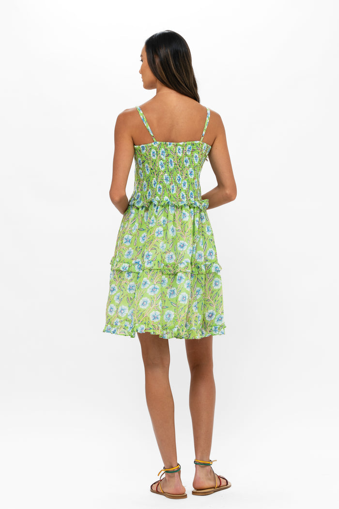 Smocked Back Mini in Amalfi Lime