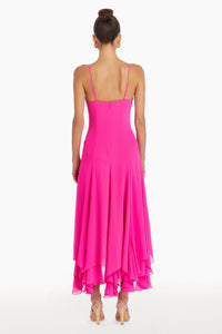 Clemenza Dress in Hot Pink