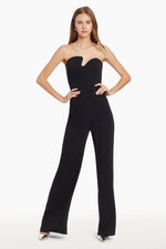 Load image into Gallery viewer, Strapless Puzzle Jumpsuit in Black
