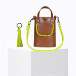 Load image into Gallery viewer, Ame Calf Leather Bag in Tan Lime
