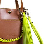 Load image into Gallery viewer, Ame Calf Leather Bag in Tan Lime
