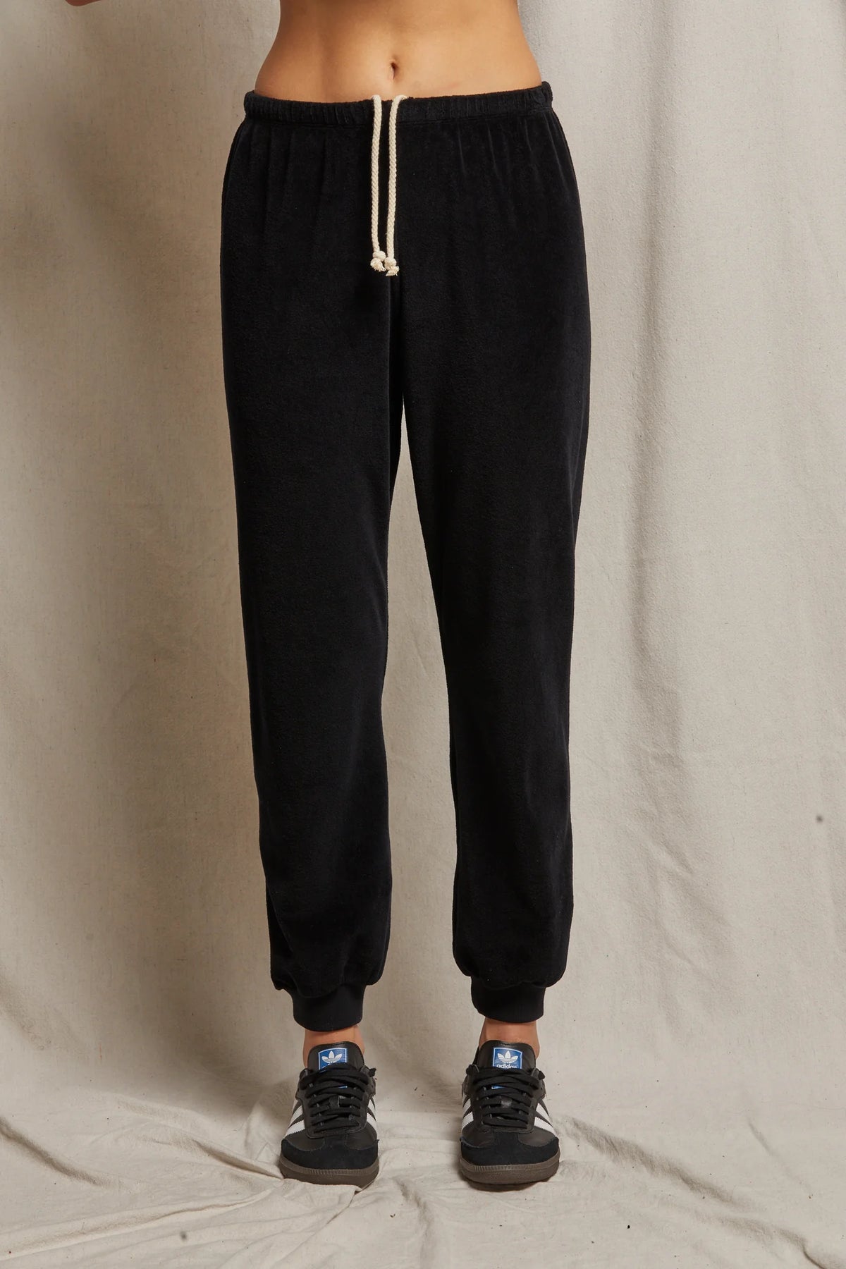 Bailey Velour Easy Sweatpant in True Black