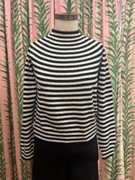 Load image into Gallery viewer, Vary Stripe Crew Sweater in Black/Cream
