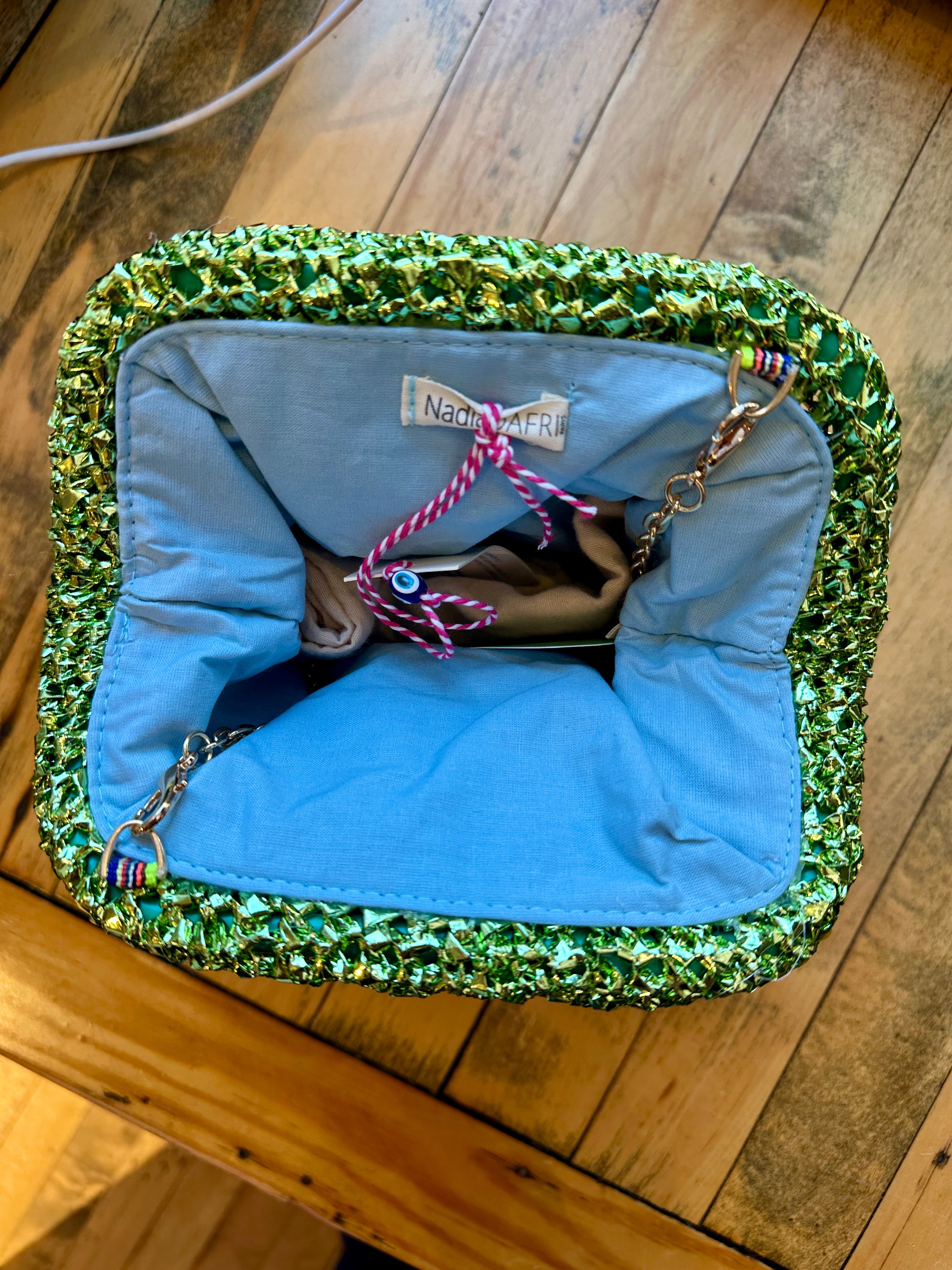 Sis Clutch in Lime Green/Pink