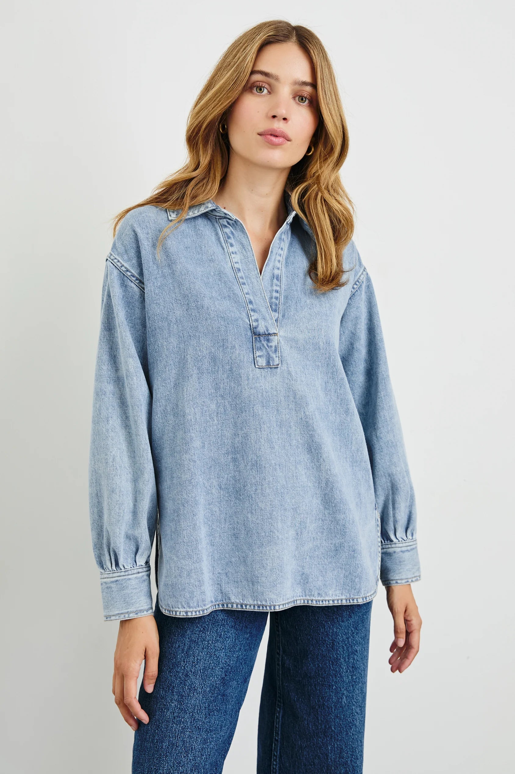 Bennett Denim Shirt in Faded Indigo