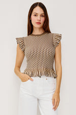 Load image into Gallery viewer, Bryn Top in Brown Stripe
