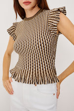 Load image into Gallery viewer, Bryn Top in Brown Stripe
