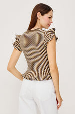 Load image into Gallery viewer, Bryn Top in Brown Stripe
