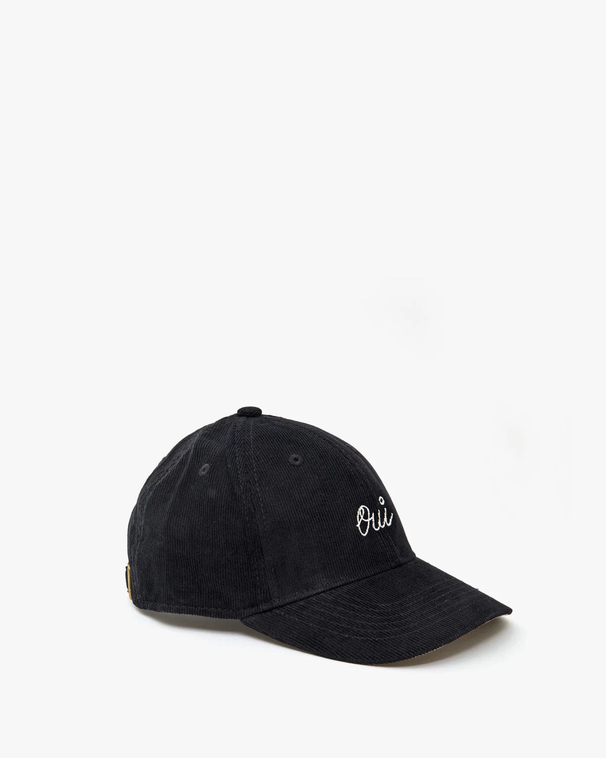 Oui Corduroy Baseball Hat in Black