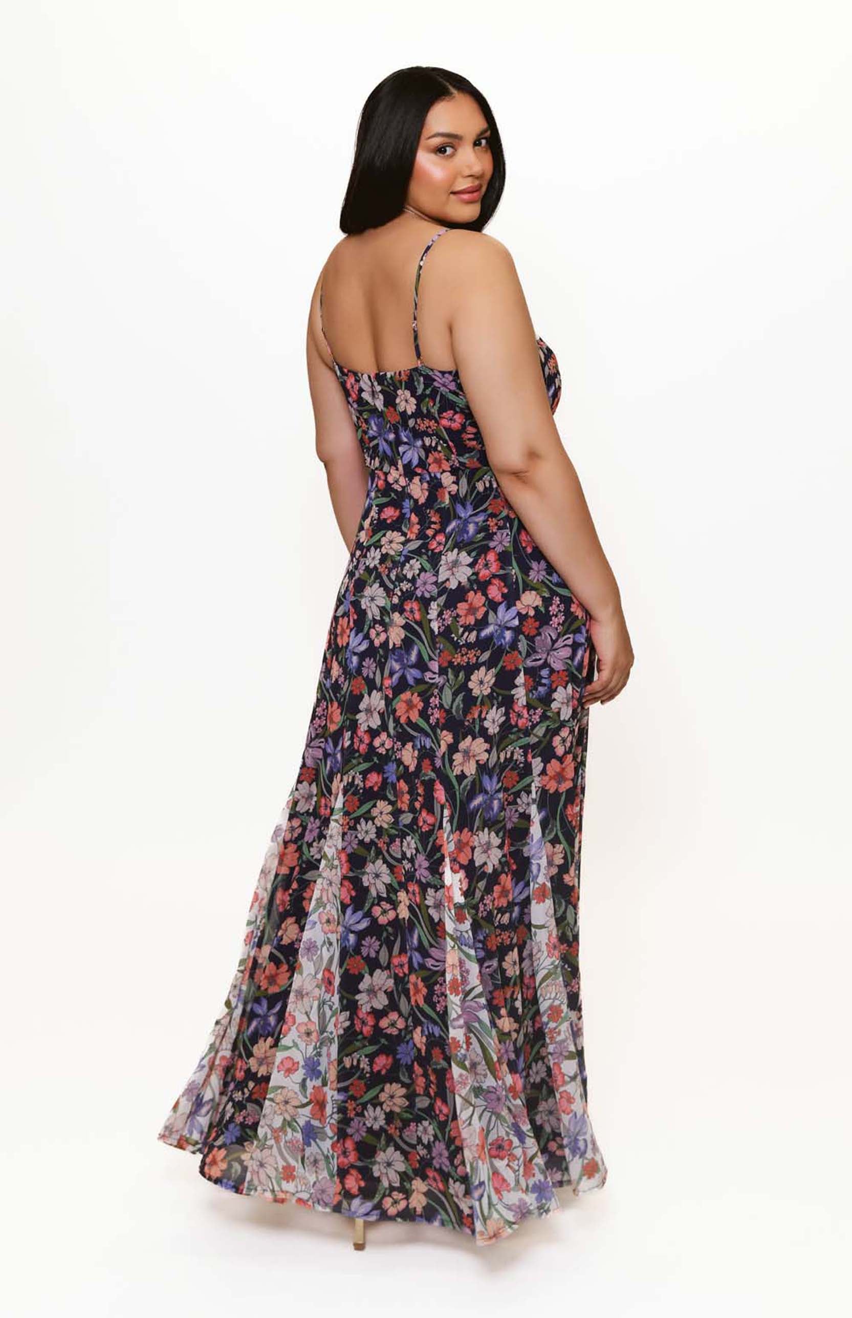 Belinna Dress in Navy Multi Tropical Garden
