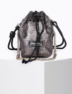 Bibi Perforated Lamb Leather Bag in Lunar