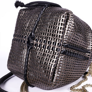 Bibi Perforated Lamb Leather Bag in Lunar