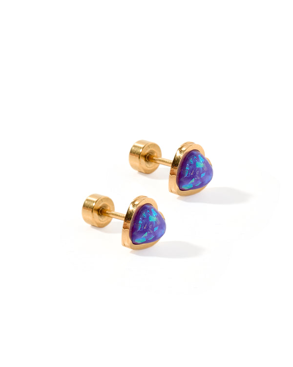 Screwback Stud Earrings in Blue Tara