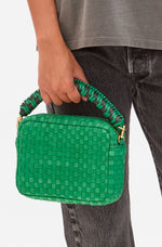 Load image into Gallery viewer, Braided Top Handle in Green Apple/Black
