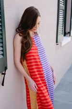 Load image into Gallery viewer, Stephe Striped Maxi Dress in Multi
